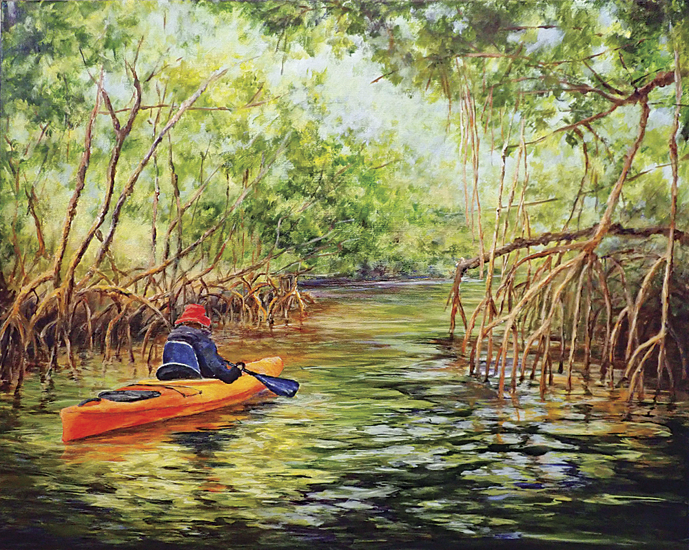 Weissborn paintings and origami, Van Inwegen glass and jewelry at Cape